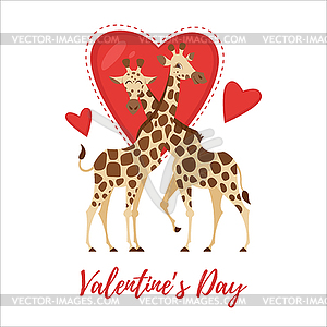 Valentine`s day romantic gift card - vector image