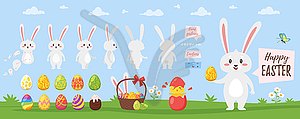 Easter bunny character for animation - vector image