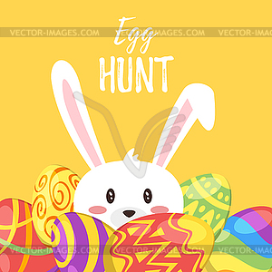 Easter day greeting card - vector clipart