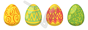 Easter colorful painted eggs - vector clip art