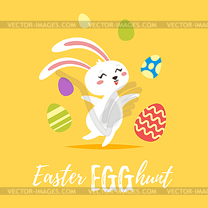 Easter day greeting card - vector image