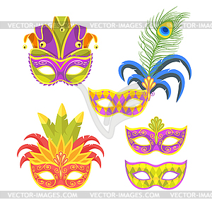 Mardi Gras colorful holiday mask - vector clip art