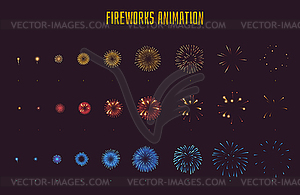 Fireworks explode effect burst sprites - vector image
