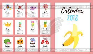 2018 year calendar - vector EPS clipart
