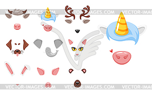 Animal face or carnival mask - vector image