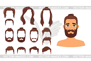 Different man hairstyles - vector clipart