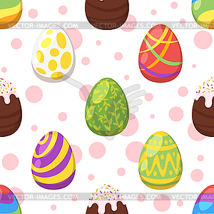 Pattern with Easter eggs - vector clipart