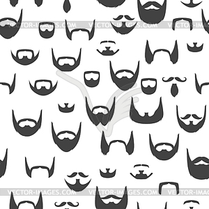 Pattern with beards and mustaches - vector clip art