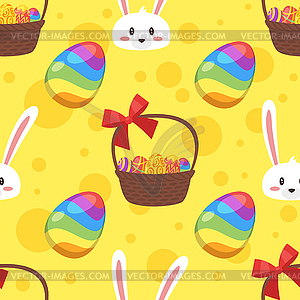 Seamless pattern with Easter bunny - vector clipart