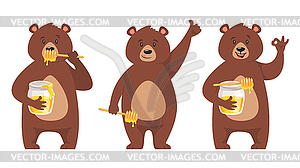 Set of bear character - vector clip art