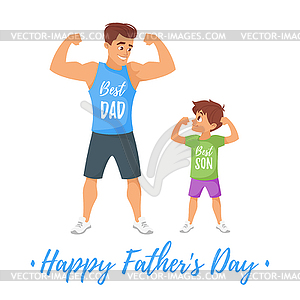 Fathers Day greeting card template - vector image