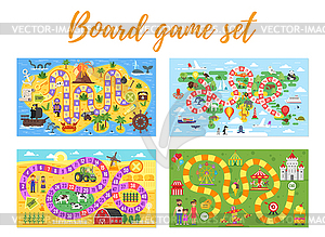 Set of kids boardgame; - vector clipart