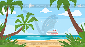 Background of sea shore - vector clipart