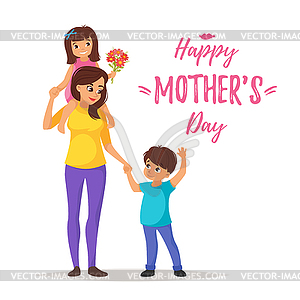Mother`s day greeting card template - vector clip art