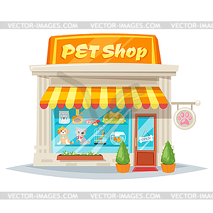 Pet shop facade - vector clip art