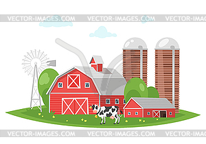 Farm building - rural barn - royalty-free vector clipart