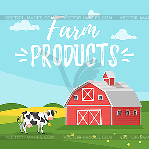 Farm building - rural barn - vector clipart