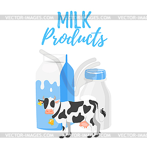 Dairy products: milk packing - vector image