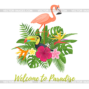 Summer design for season postcard - vector clip art