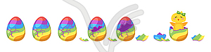 Chick hatch animation of egg - vector image