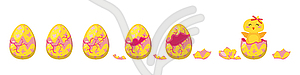Chick hatch animation of egg - vector clip art