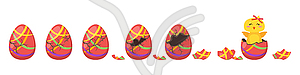 Анимация яйца цыпленка - векторное изображение EPS