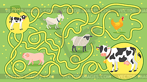 Maze or labyrinth for children - vector image