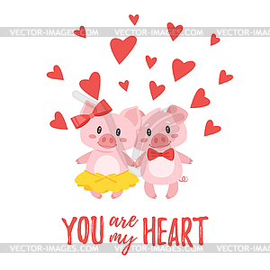 Valentines Day greeting card - vector clipart