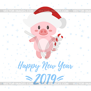 2019 New year greeting card - vector clip art