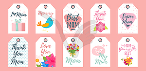 Mother Day tags - vector clip art