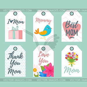 Mother Day tags - vector clip art