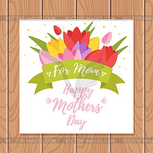 Mother`s Day greeting card template - vector image