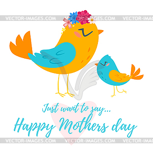 Mother`s Day greeting card template - vector clipart