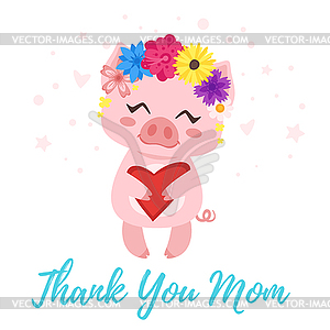 Mother`s Day greeting card template - vector clipart / vector image