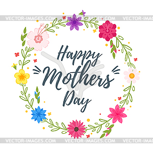 Mother`s Day greeting card template - vector image