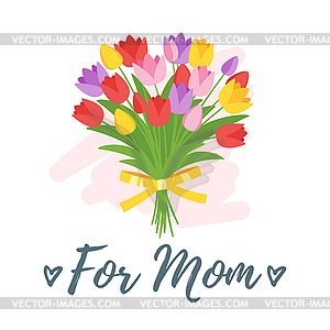 Mother`s Day greeting card template - vector image