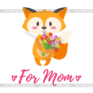 Mother`s Day greeting card template - vector clip art