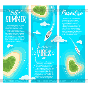 Шаблон Paradise Islands anner - иллюстрация в векторном формате