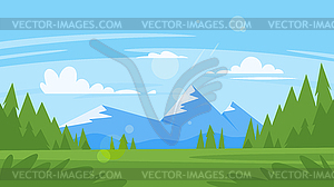 Rocky mountains and forest - vector image