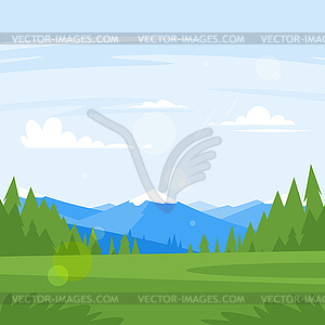 Скалистые горы и лес - иллюстрация в векторе