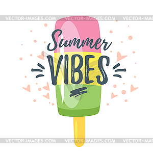 Summer design for season postcard - vector clipart