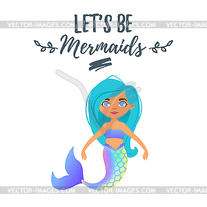 Cute mermaid character. Mermay concept - stock vector clipart