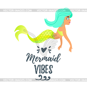 Симпатичный русалочный персонаж. Концепция Mermay - векторное графическое изображение