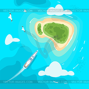 Tropical paradise sea shore island - royalty-free vector image