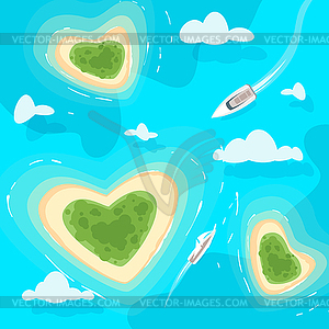 Tropical paradise sea shore - vector clip art