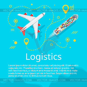 Logistics concept. Top view - vector clipart