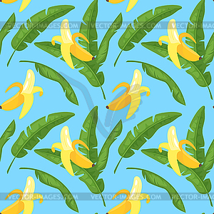 Seamless pattern with banana - vector clipart