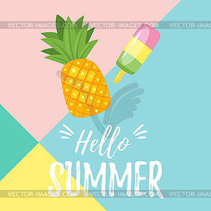 Summer design for season postcard - vector clip art