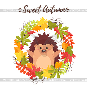Autumn design for season postcard - vector image
