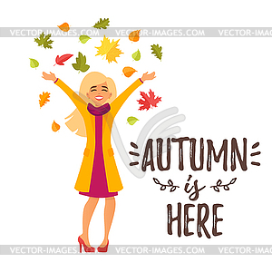Autumn design for season postcard - vector clip art